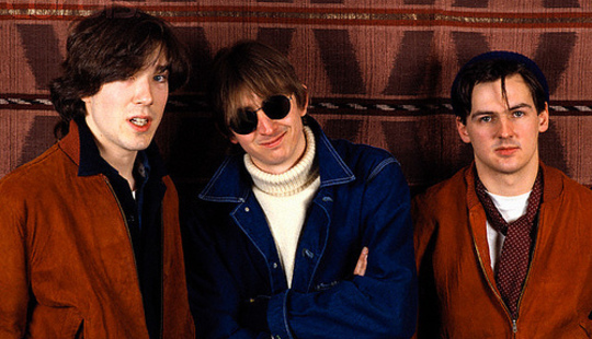 Talk Talk ca. 1985 --- From left to right: Drummer Lee Harris, lead singer Mark Hollis, and bass guitarist Paul Webb. --- Image by © Fabio Nosotti/CORBIS 